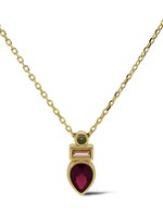 Karma Necklace Julia Ruby Red Goldplated