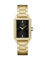 Cluse Fluette Watch Steel, Circular Texture Black, Gold Colour