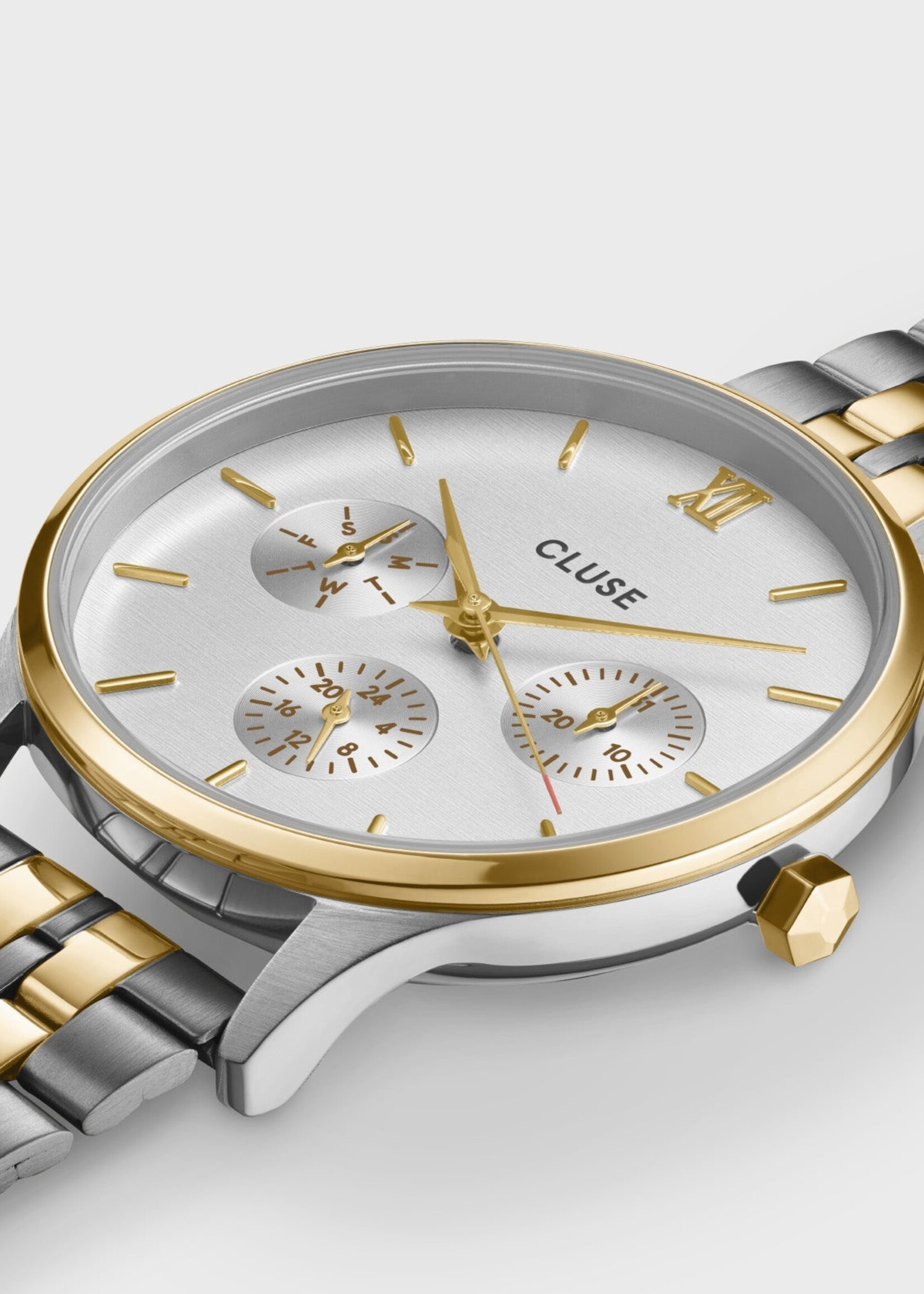 Cluse Minuit Multifunction Watch Steel, Bicolour