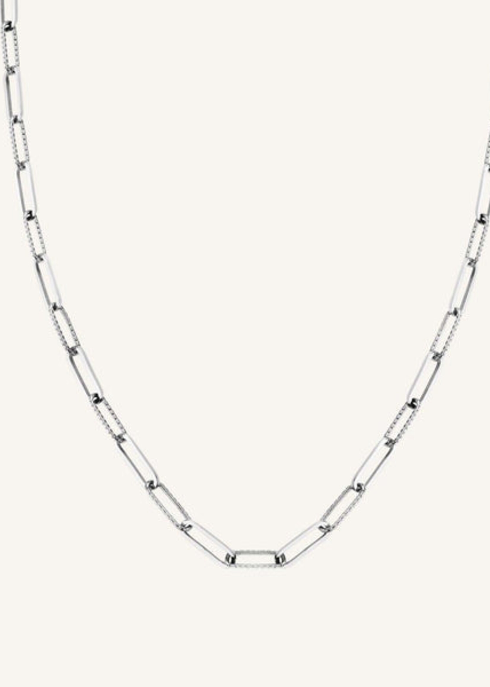 Rosefield Hammered Chain Necklace Silver