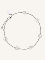 Rosefield multi pearl bracelet silver