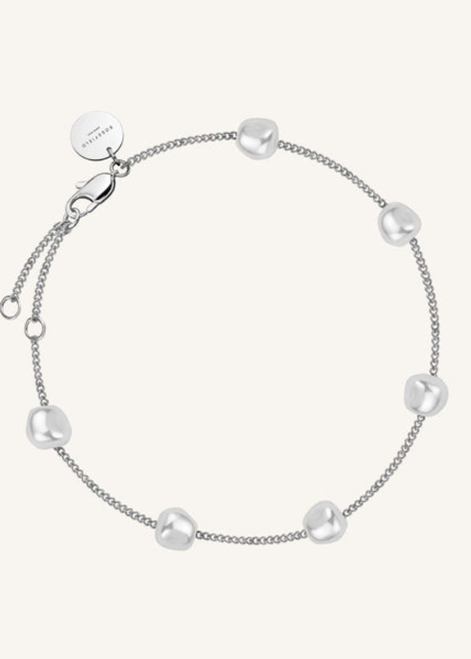 Rosefield multi pearl bracelet silver