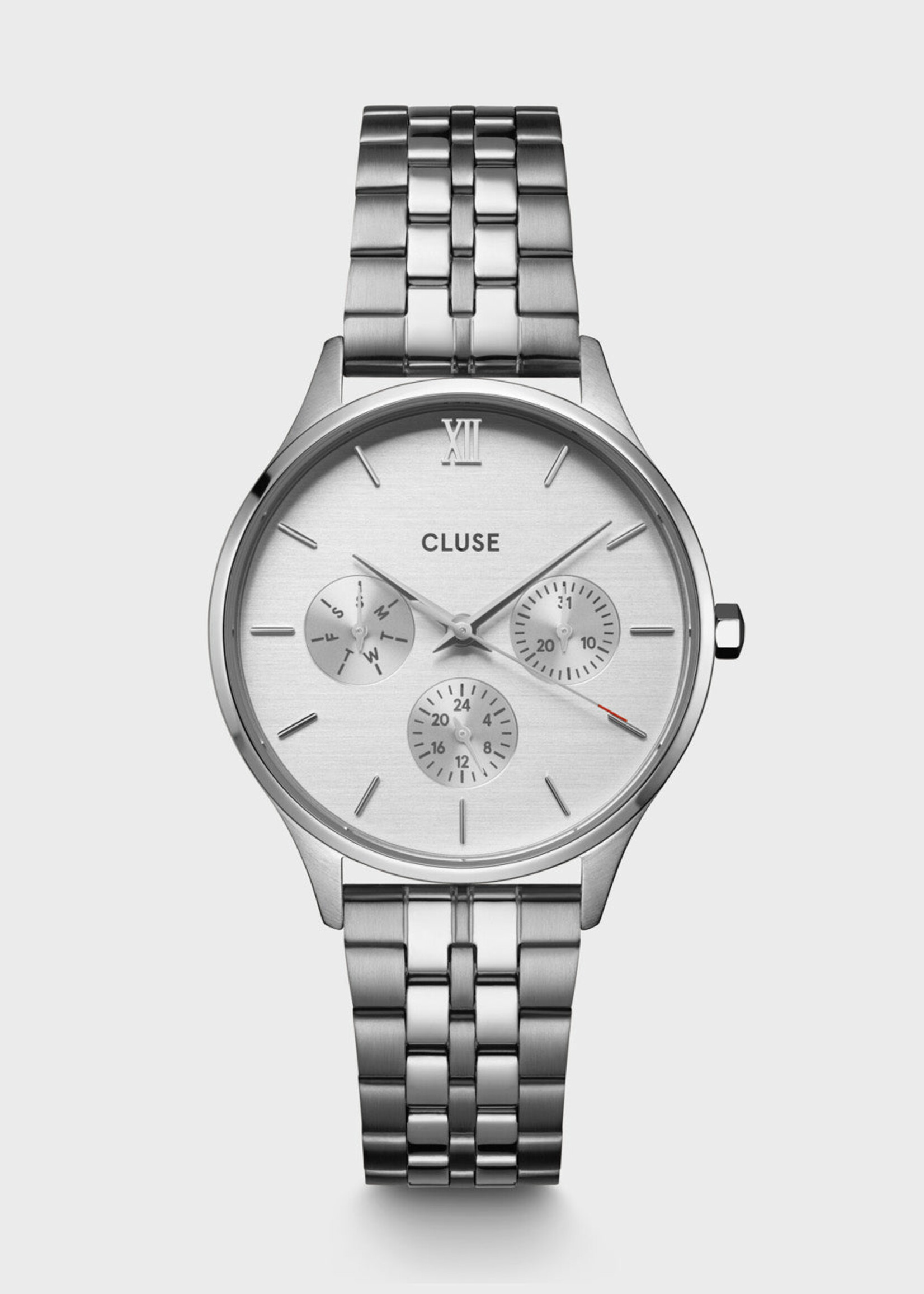 Cluse Minuit Multifunction Watch Steel, Full Silver Colour