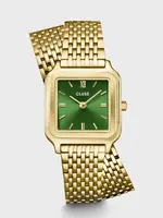 Cluse Gracieuse Petite Watch Double Steel, Forest Green, Gold Colour