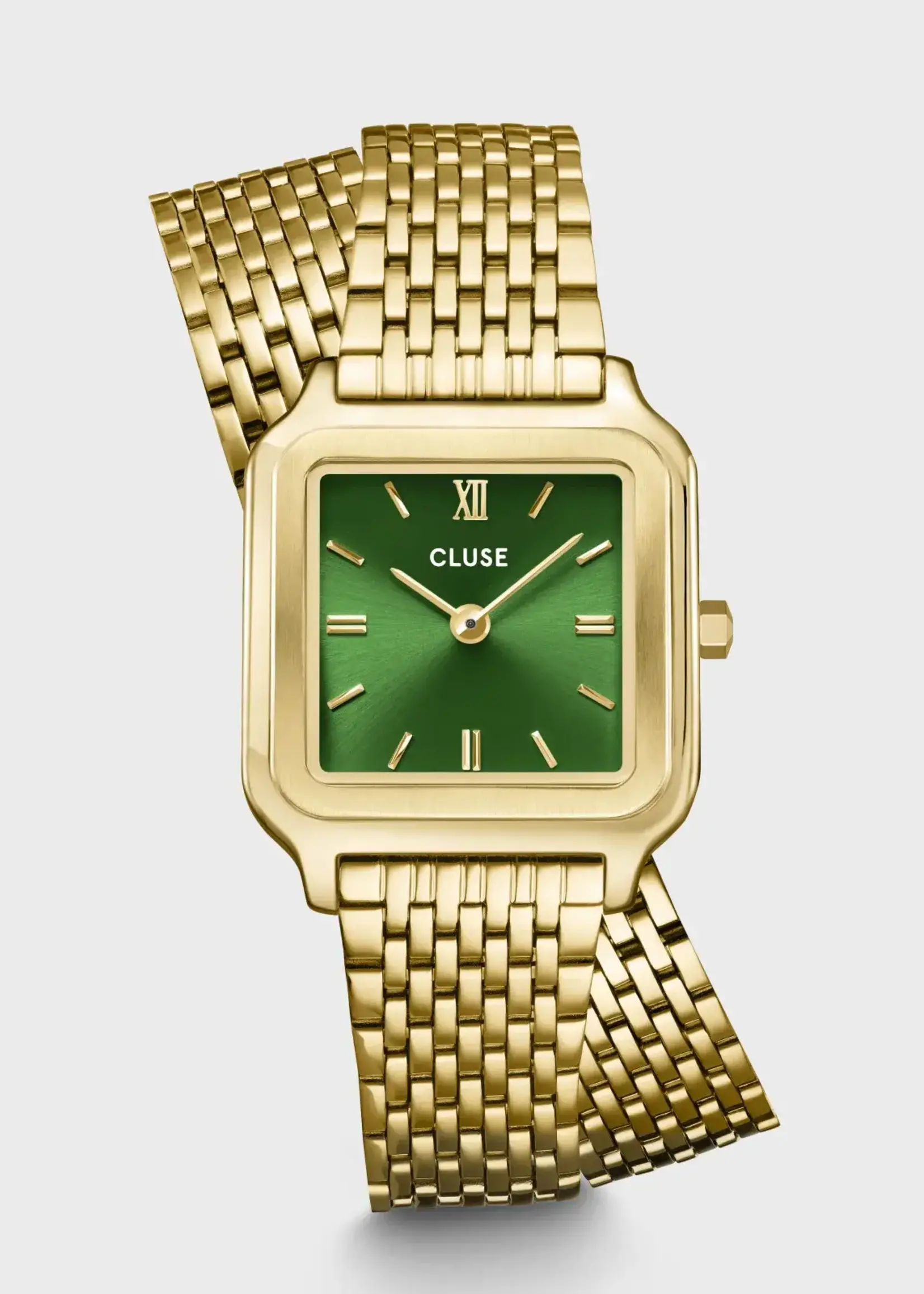 Cluse Gracieuse Petite Watch Double Steel Forest Green Gold Colour Ferrum By Tom