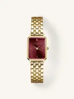 Rosefield Octagon XS Burgundy Sunray Steel Gold