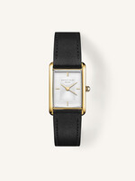 Rosefield Heirloom Modern White Dial Gold Black Leather