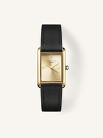 Rosefield Heirloom Modern Champagne Dial Gold Black Leather