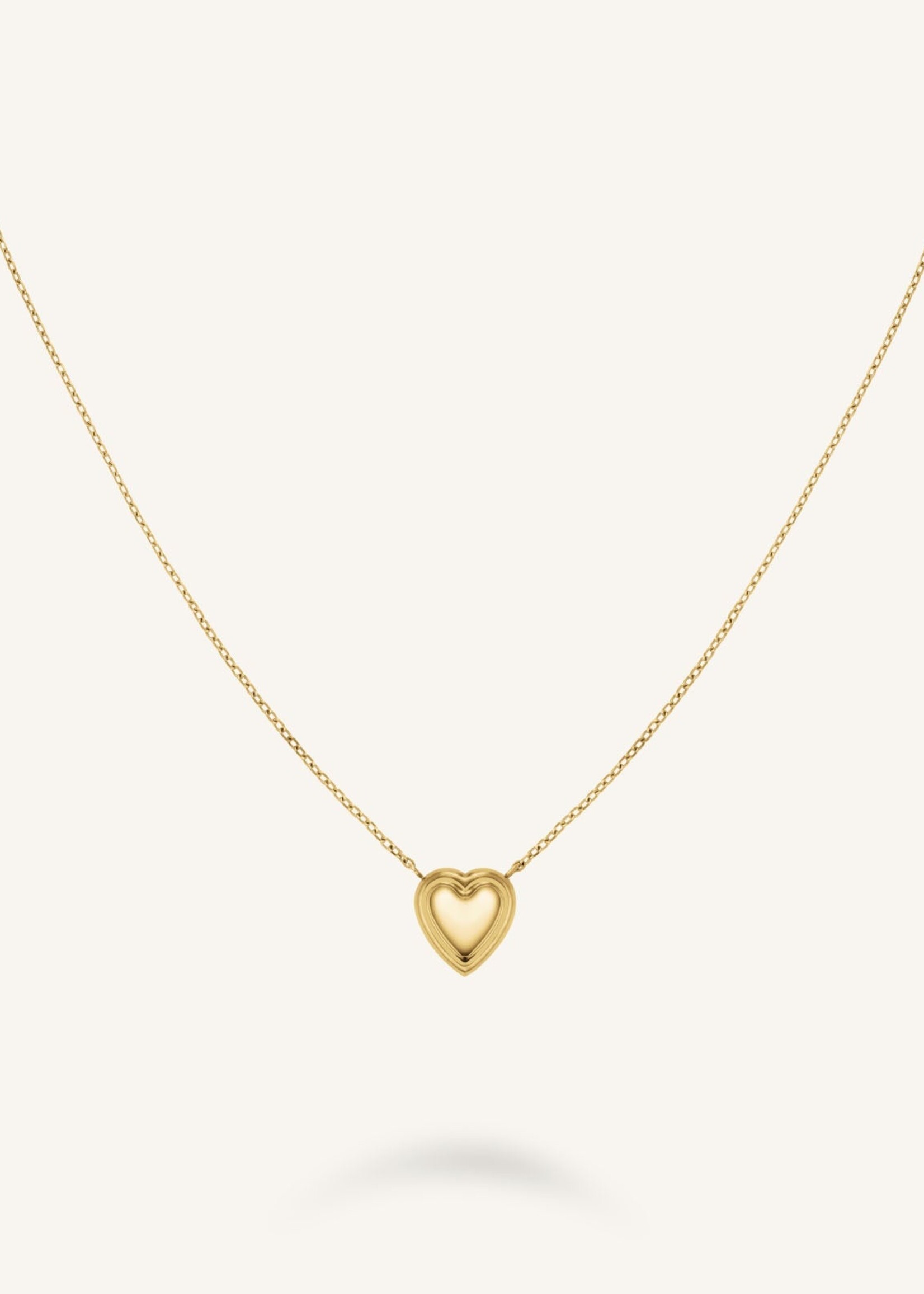 Rosefield Puffy Heart Necklace Gold