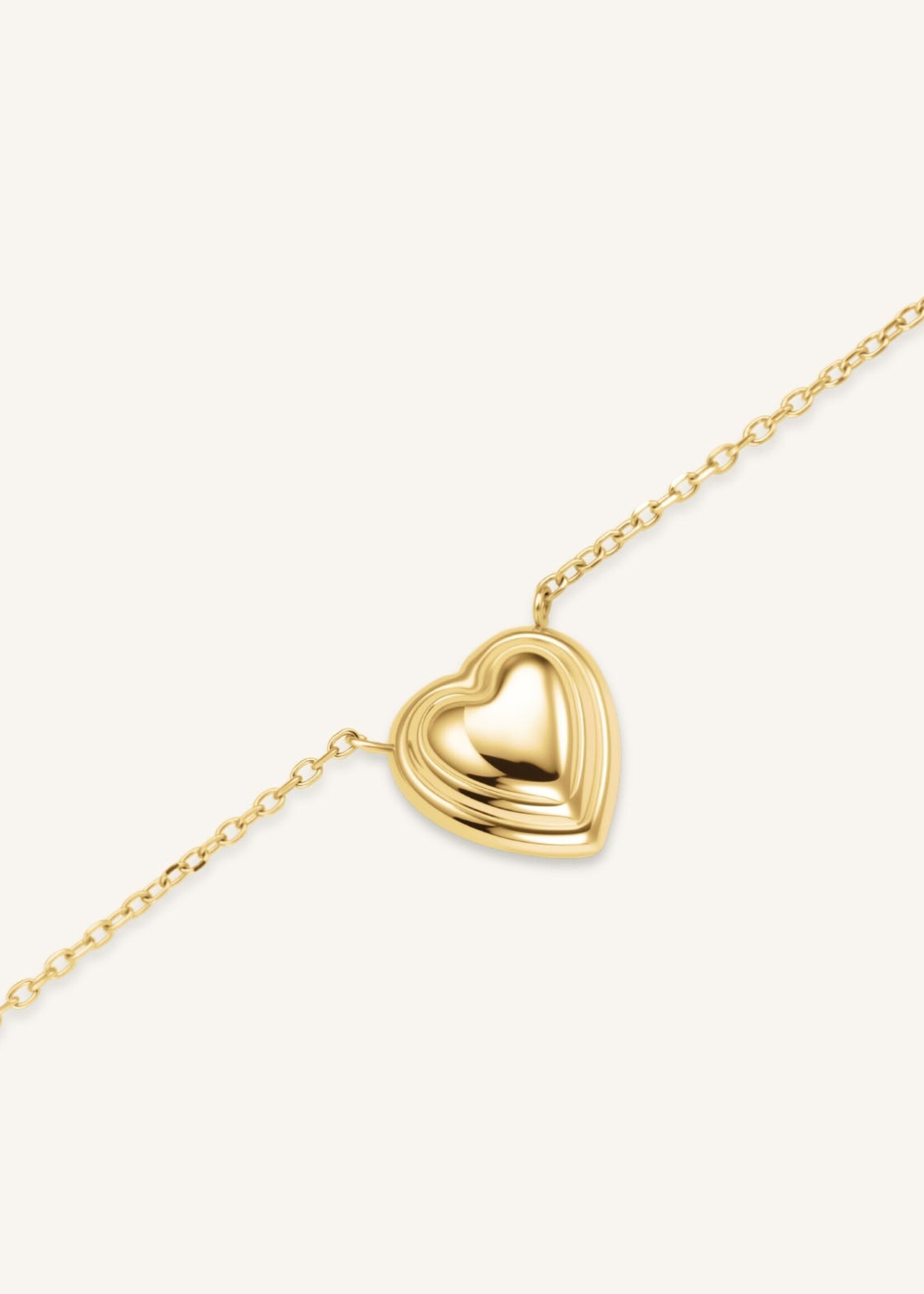 Rosefield Puffy Heart Necklace Gold