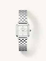 Rosefield The Boxelle White dial Silver Steel Strap