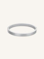Rosefield Striped Bangle Silver