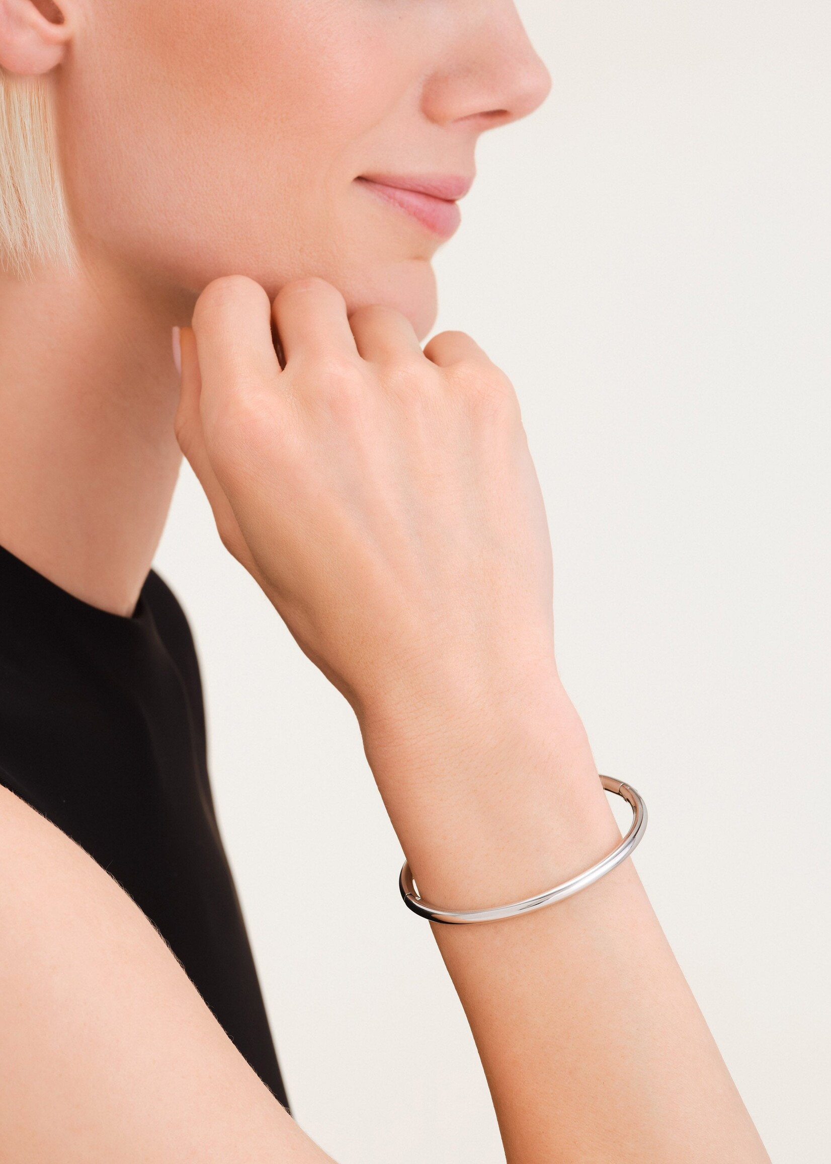 Rosefield Plain Bangle Silver