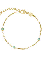 Cluse Élevé Zirconia Chain Bracelet, Sage Green, Gold Colour