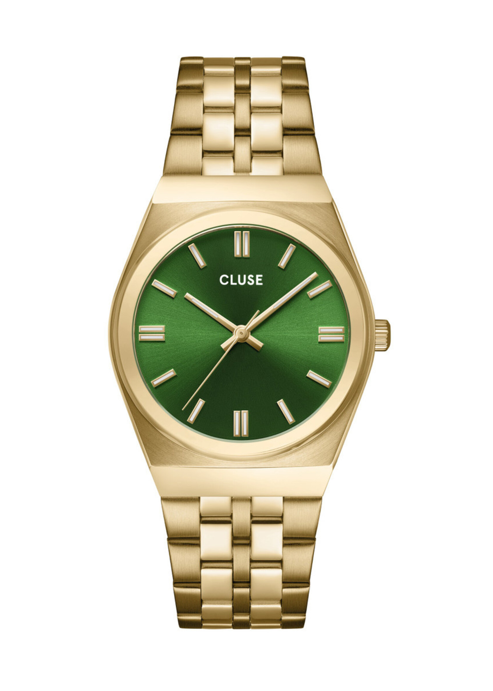 Cluse Retro 70's Watch Steel, Forest Green, Gold Colour