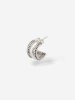 Buddha to Buddha 925 Sterling Zilveren 430 one - Ben Triple Earhoop Silver Single Piece
