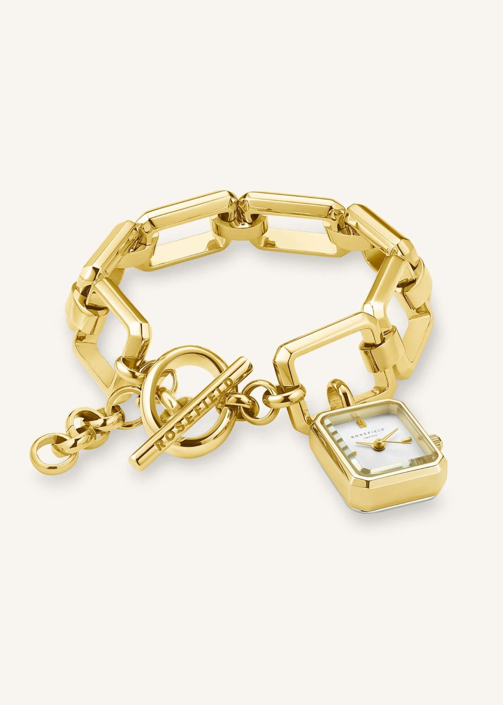 Rosefield The Octagon Charm Chain White Gold