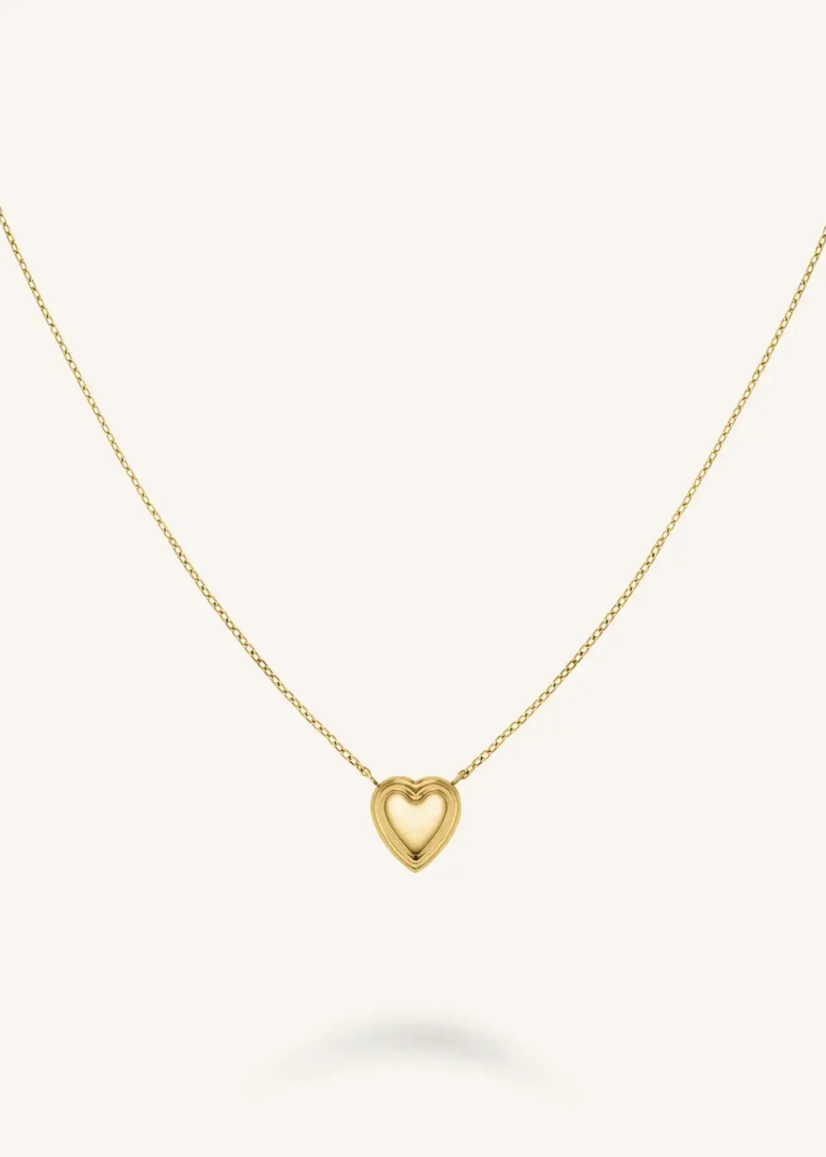 Rosefield Puffy Heart Necklace Gold