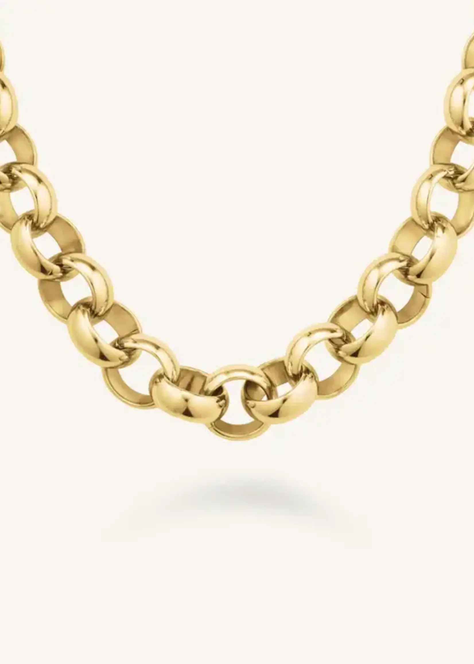 Rosefield Chunky Roll Necklace Gold