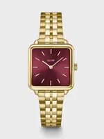 Cluse La Tétragone Watch Steel Dark Cherry, Gold Colour