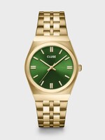 Cluse Retro 70's Watch Steel, Forest Green, Gold Colour