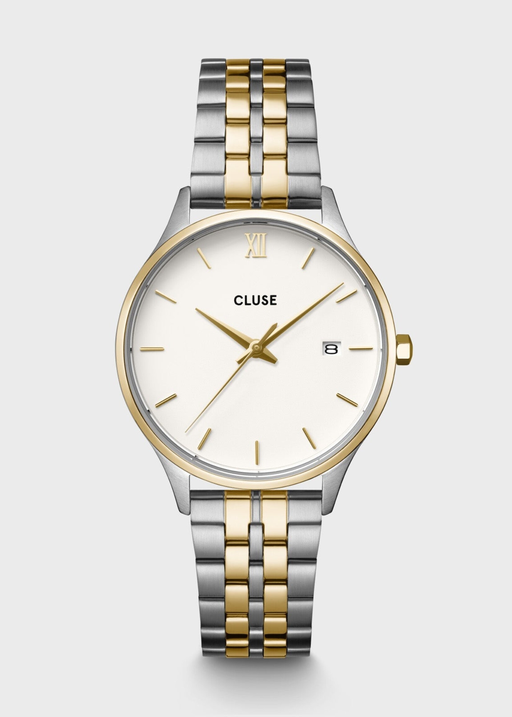 Cluse Minuit Date Watch Steel, Coconut Milk, Bicolor