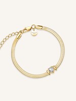 Rosefield Snake Heart Bracelet White Crystal