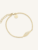 Rosefield Pave Leaf Bracelet Gold Colored
