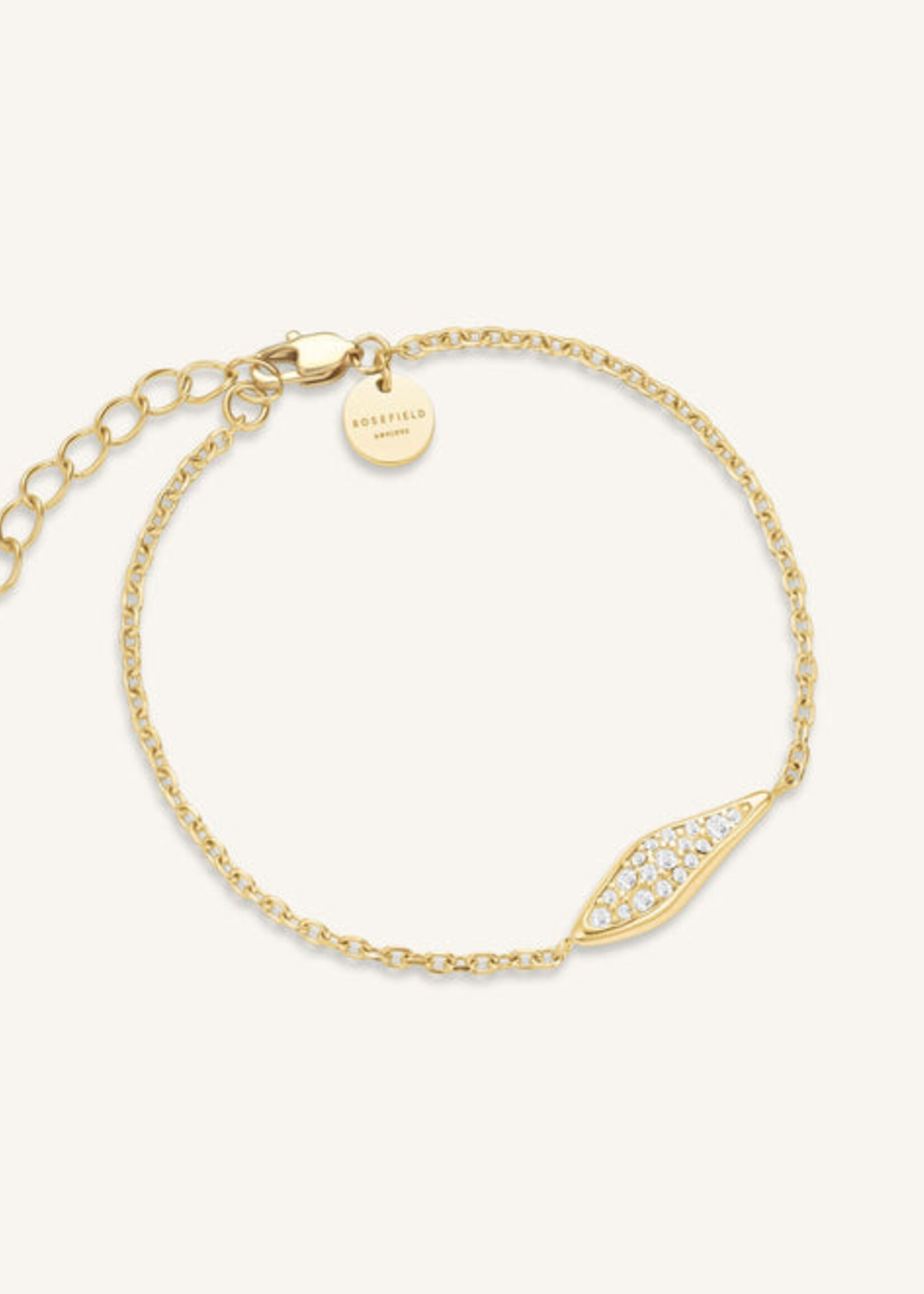 Rosefield Pave Leaf Bracelet Gold Colored