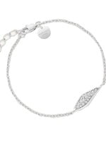 Rosefield pave leaf bracelet silver