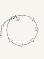 Rosefield row of hearts bracelet silver