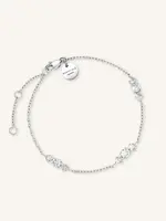 Rosefield triple crystals bracelet silver