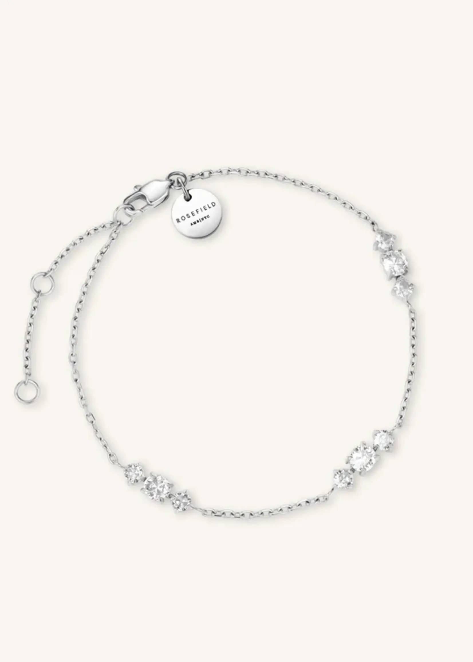 Rosefield triple crystals bracelet silver