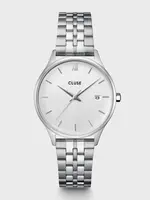 Cluse Minuit Date Watch Steel, Full Silver Colour