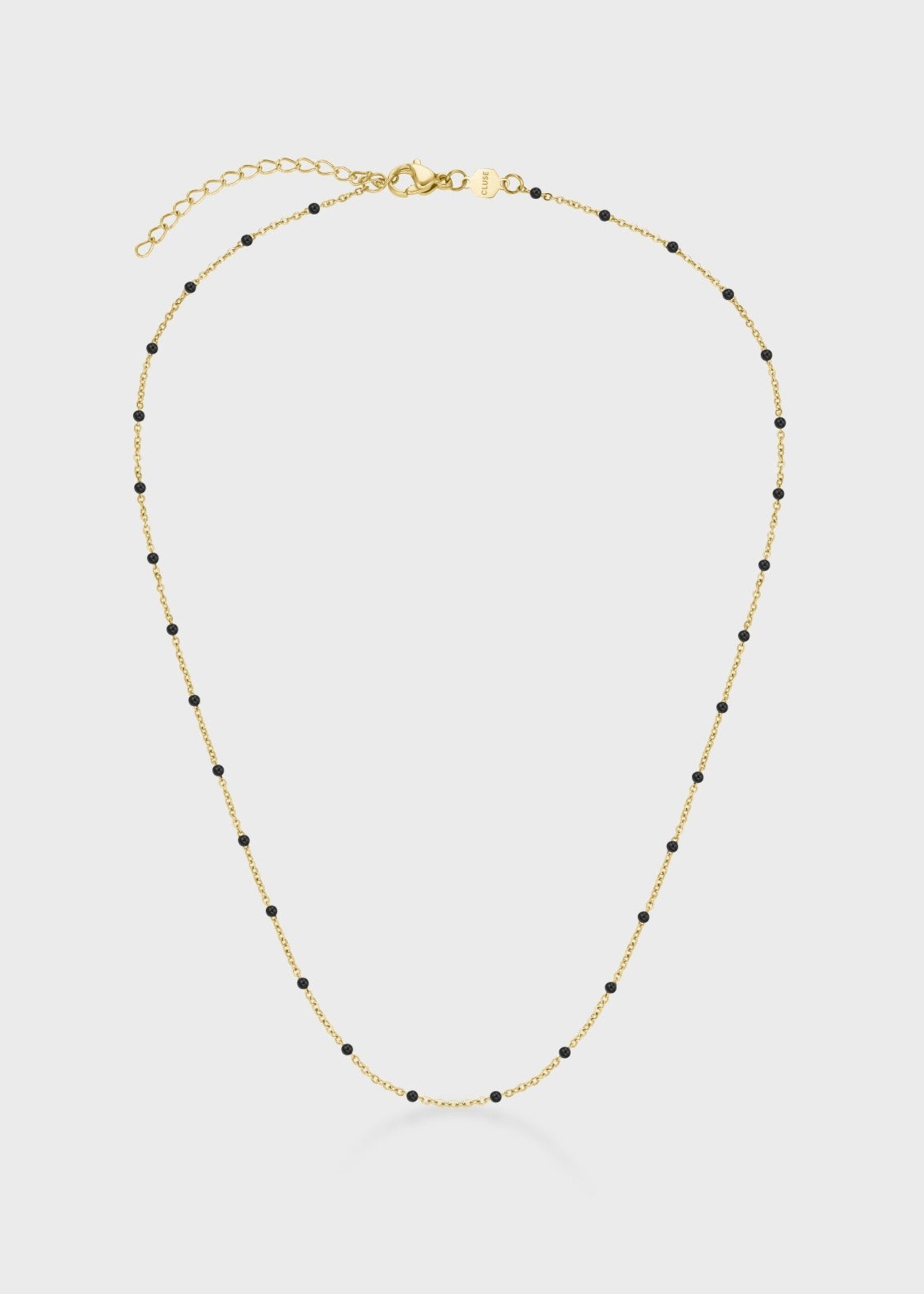Cluse Essentielle Black Epoxy Chain Necklace, Gold Colour