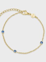 Cluse Élevé Zirconia Chain Bracelet, Kyanite Blue, Gold Colour