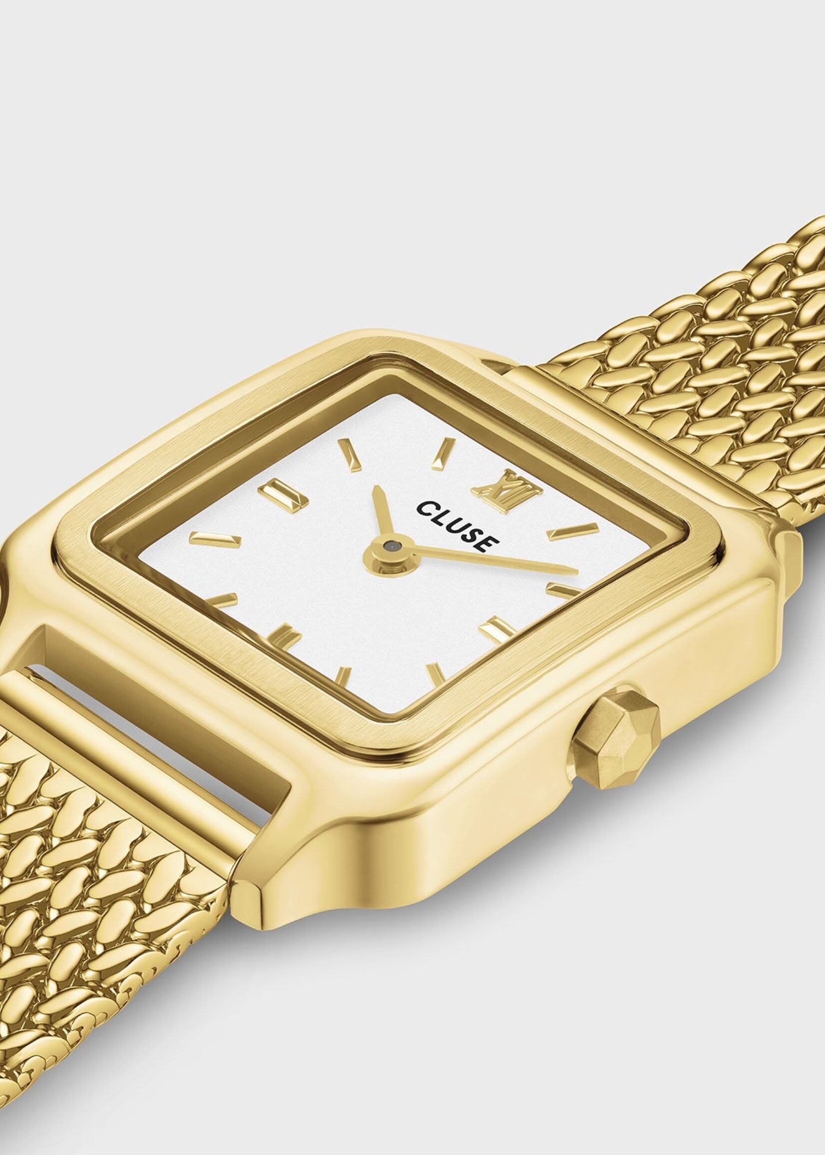 Cluse Gracieuse Mini Watch Mesh, White, Gold Colour