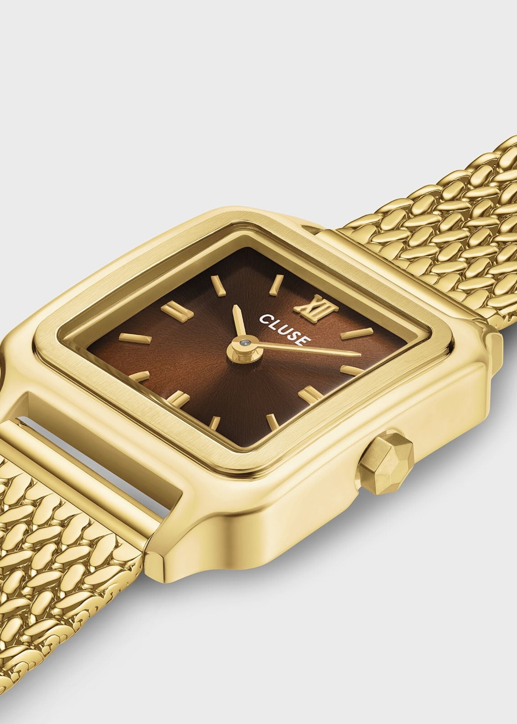Cluse Gracieuse Mini Watch Mesh, Brown, Gold Colour