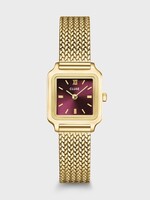 Cluse Gracieuse Mini Watch Mesh, Dark Cherry, Gold Colour
