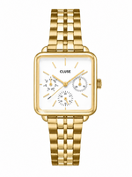 Cluse La Tétragone Multifunction Watch Steel, White, Gold Colour