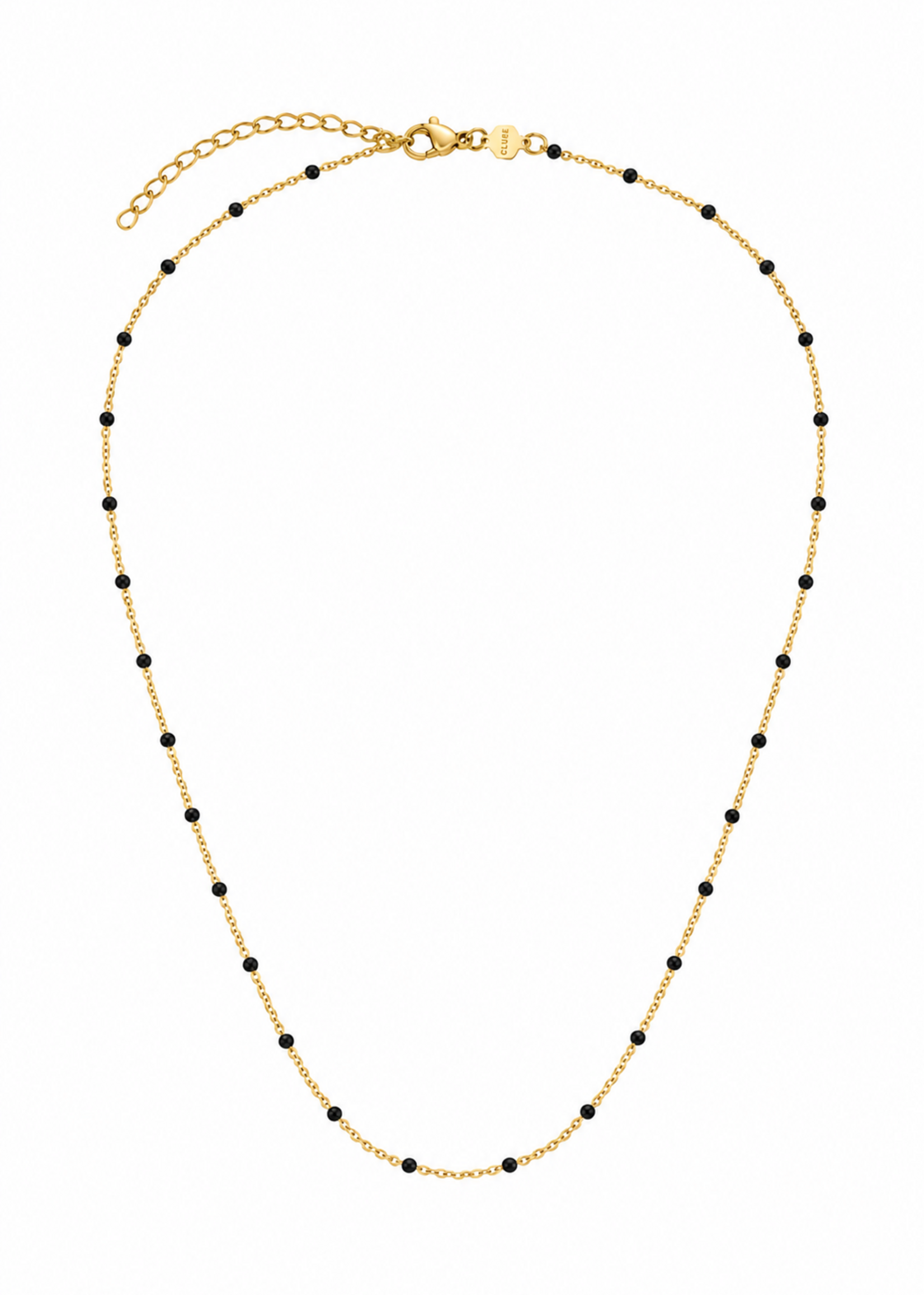 Cluse Essentielle Black Epoxy Chain Necklace, Gold Colour