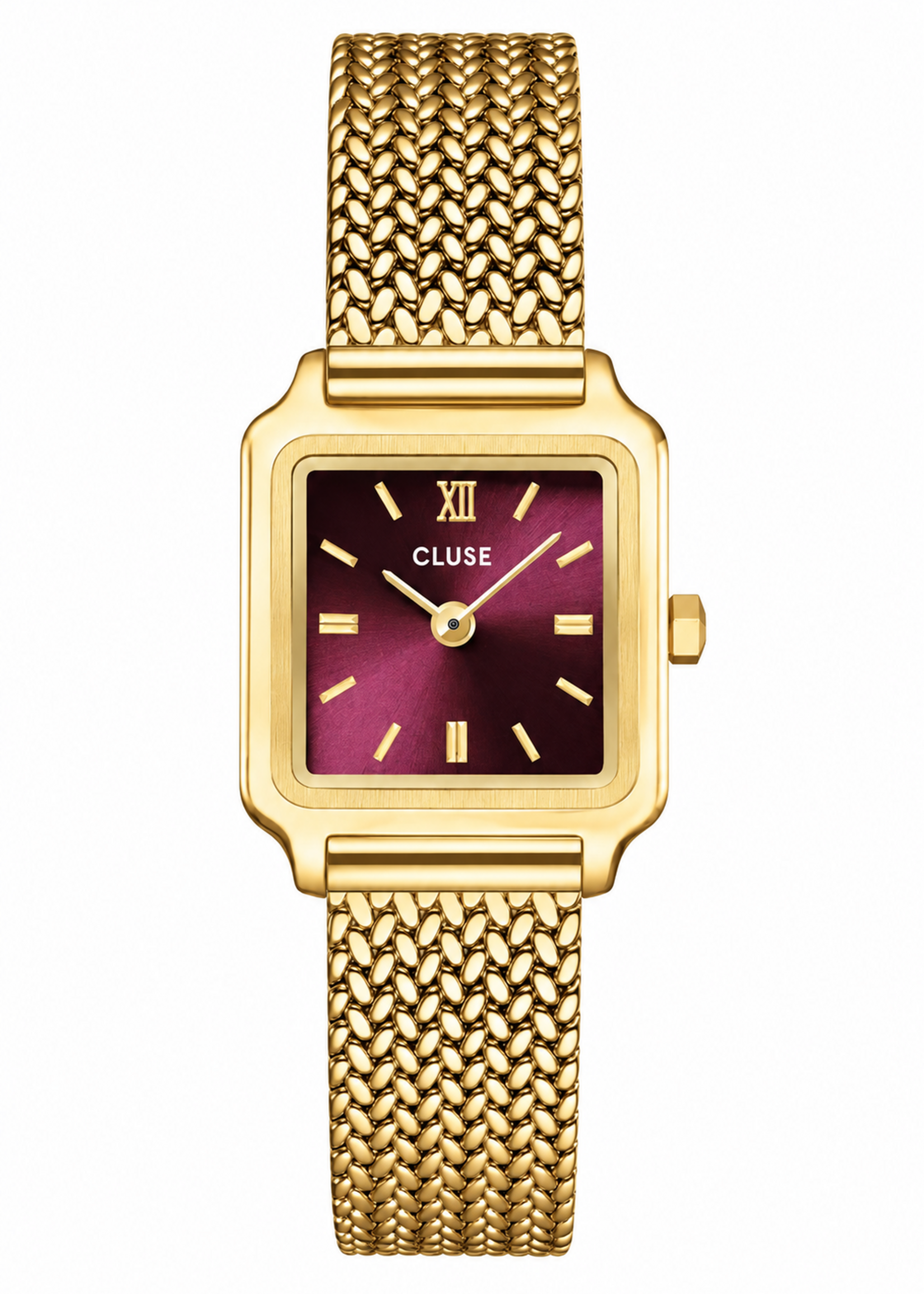 Cluse Gracieuse Mini Watch Mesh, Dark Cherry, Gold Colour