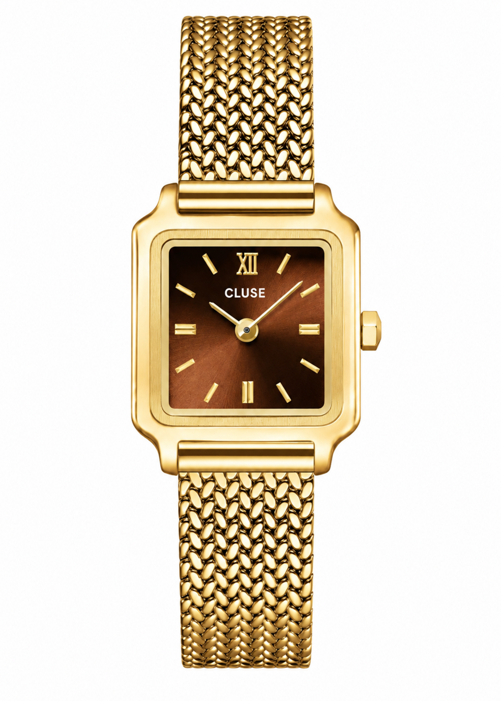 Cluse Gracieuse Mini Watch Mesh, Brown, Gold Colour