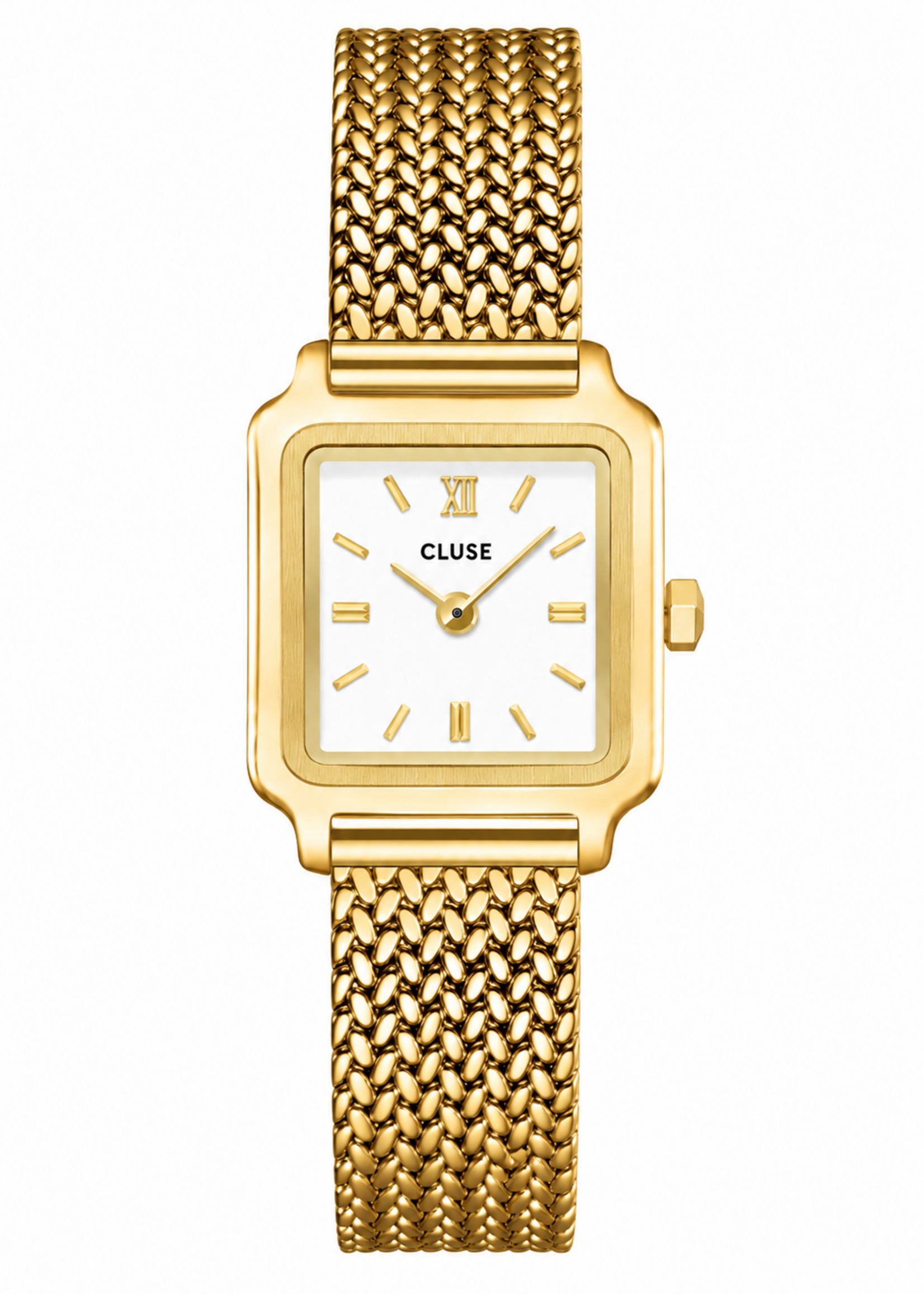 Cluse Gracieuse Mini Watch Mesh, White, Gold Colour