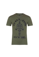 Gold's Gym Crew Neck T-shirt with Large Muscle Joe Print - Army