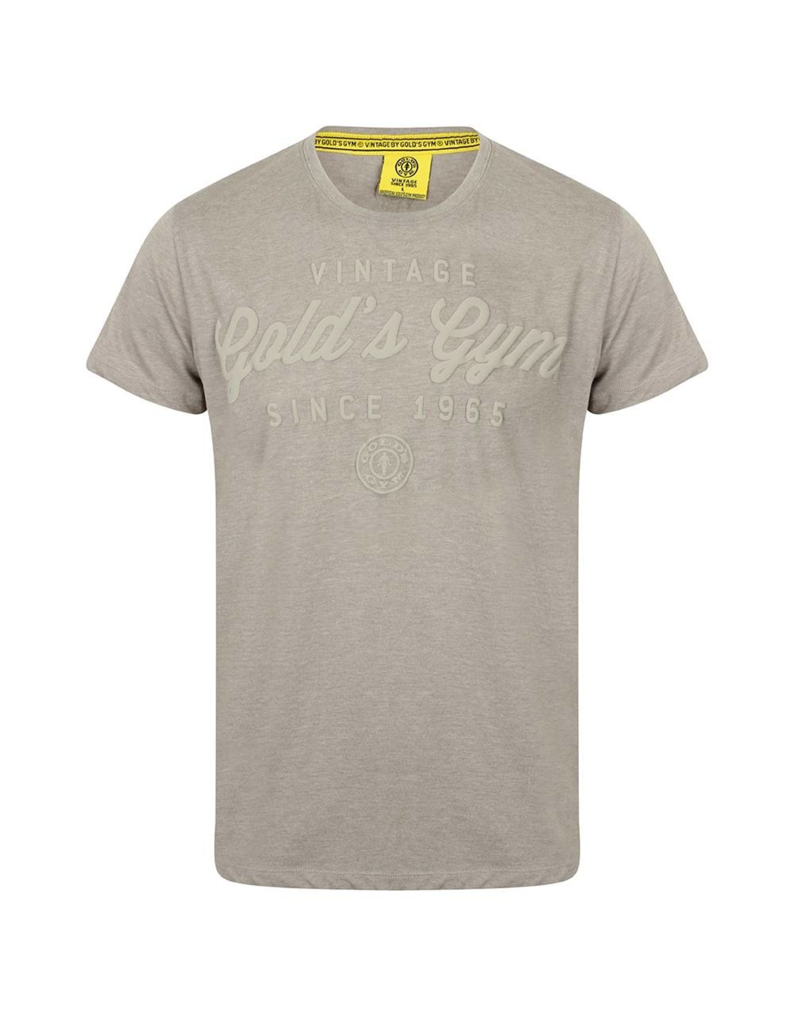 Gold's Gym Embossed Vintage Style T-shirt - Grey Marl