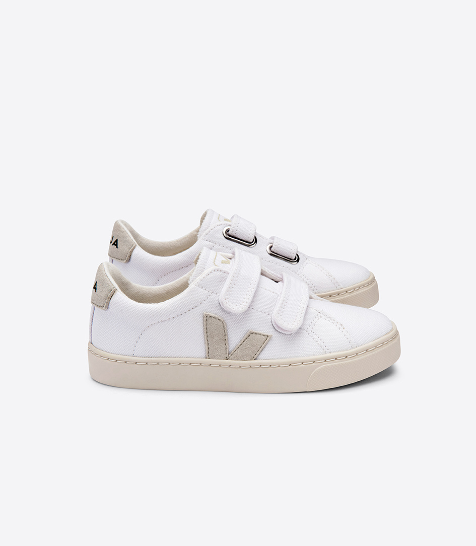 esplar velcro canvas white natural