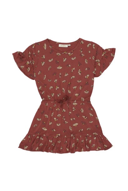 Danica dress - Burnt Brick / AOP Camomile