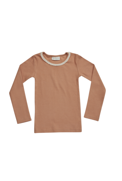 T-shirt kid longsleeve - Deep Toffee Lace