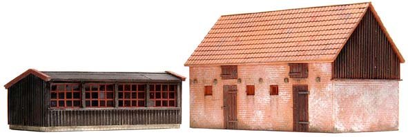 Chicken coop and pigsty, 1:87, resin kit, unpainted